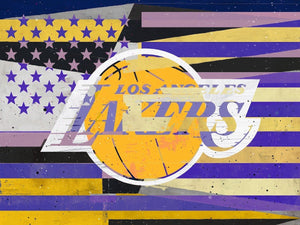 Los Angeles Lakers Flag NBA Teams 